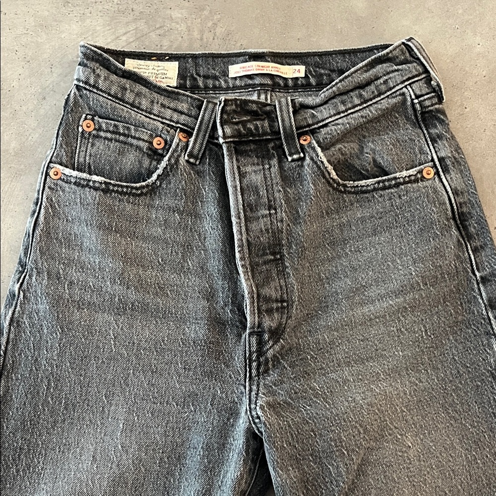 Levi's Dark Gray Straight Leg Jeans
